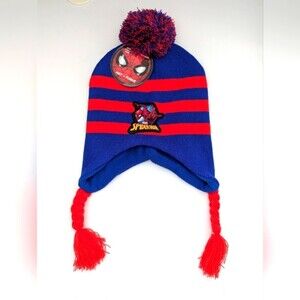 NWT Marvel Spiderman Kids Winter Hat/Chook/ Tuque With Fleece Lining